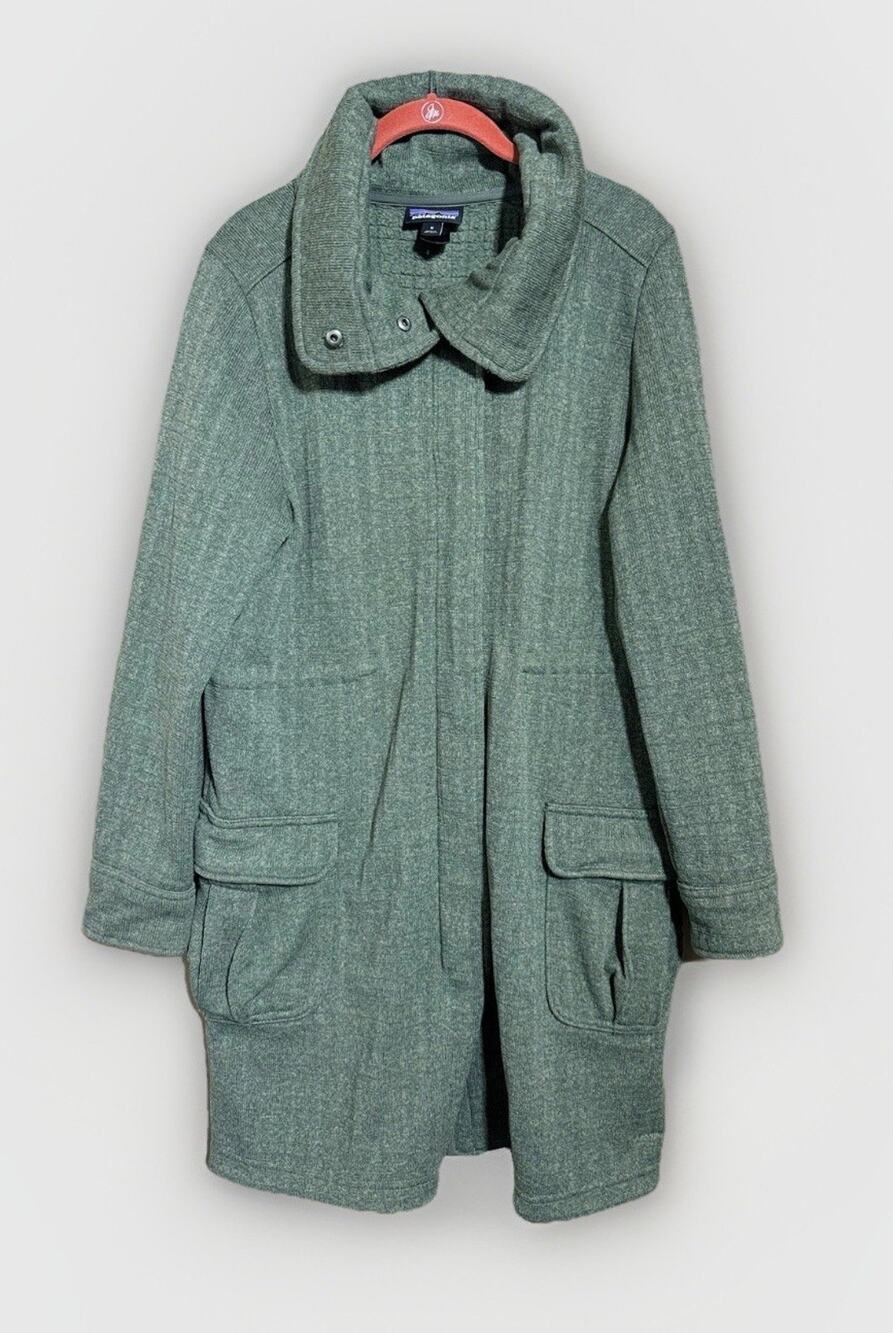 PATAGONIA Jacket Womens Medium Green Parka Coat Full Zip Green Langenlook Gazey